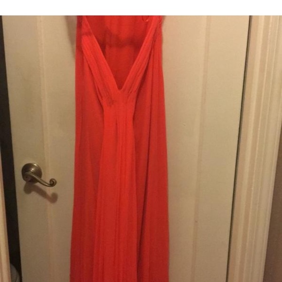 La Femme long formal coral gown prom dress - Picture 6 of 8